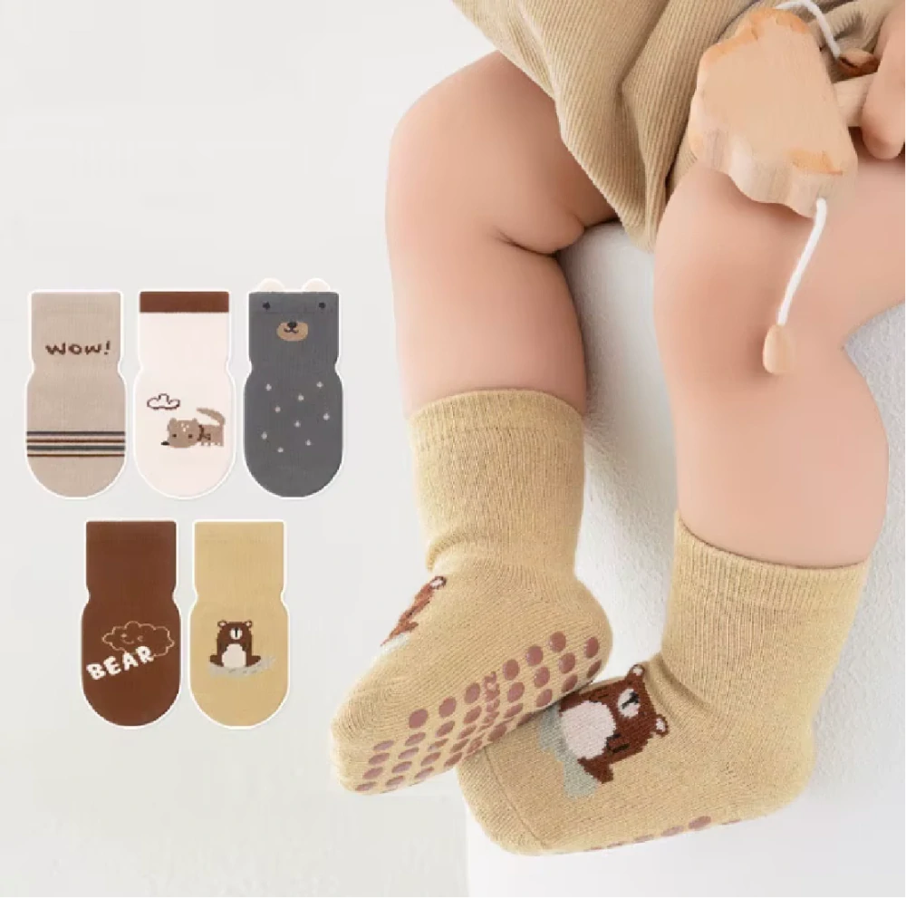 Protiskluzové ponožky - TMAVĚ ŽLUTÉ - KŘEČEK - (3-5 let) L