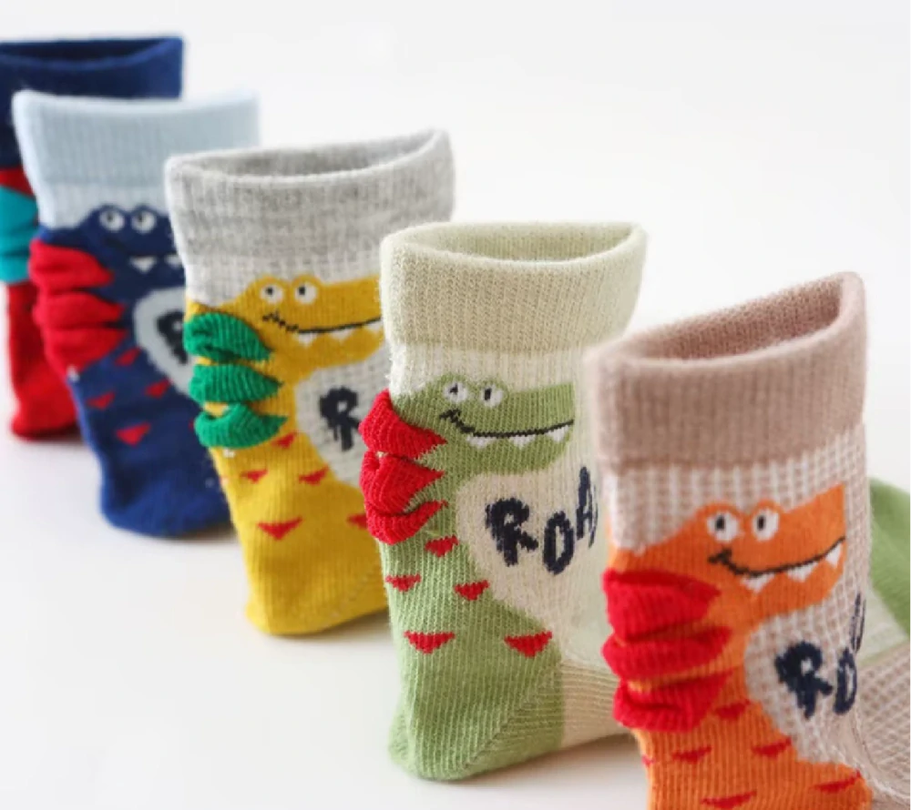 Síťované ponožky - MODRÝ  DINOSAURUS - (12-36 m) S