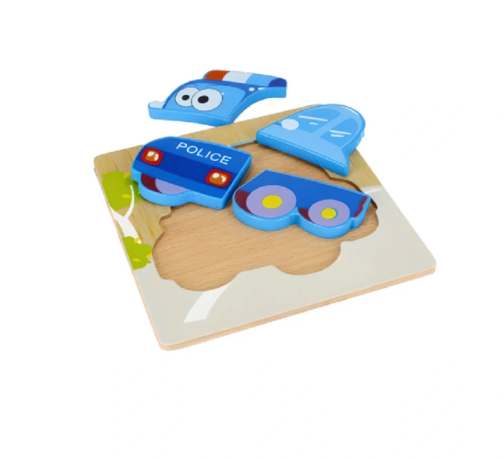 Dřevěné puzzle pro nejmenší (S) - POLICEJNÍ AUTO