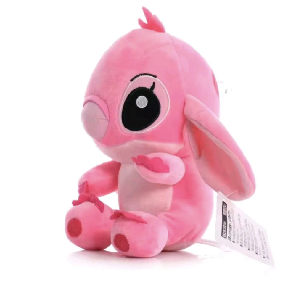 Malá plyšová ANGEL s přísavkou - POHÁDKA LILO A STITCH - RŮŽOVÁ - 16 cm