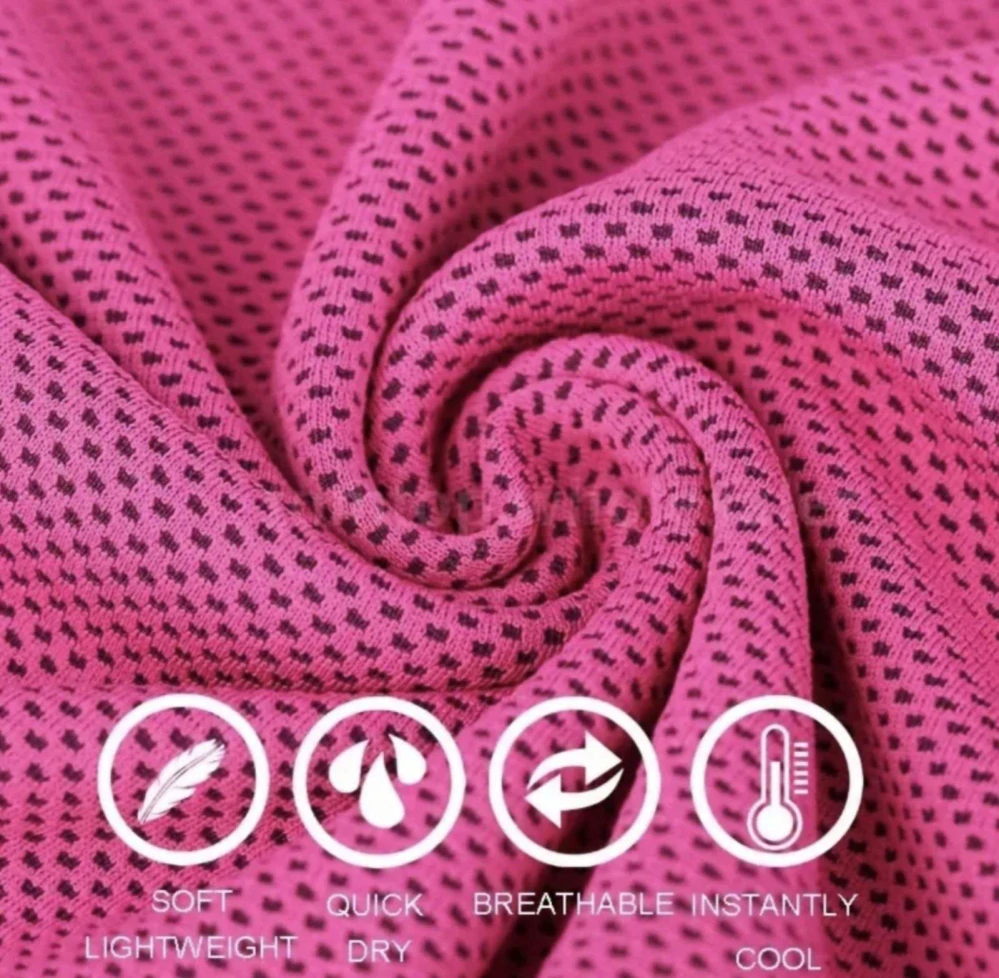 Malý chladící rychleschnoucí ručník - SILIKONOVÉ POUZDRO - RŮŽOVÝ (S)