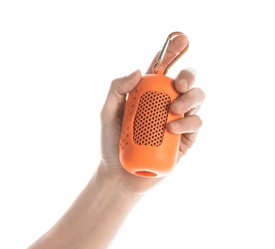 Malý chladící rychleschnoucí ručník - SILIKONOVÉ POUZDRO - ORANŽOVÝ (S)