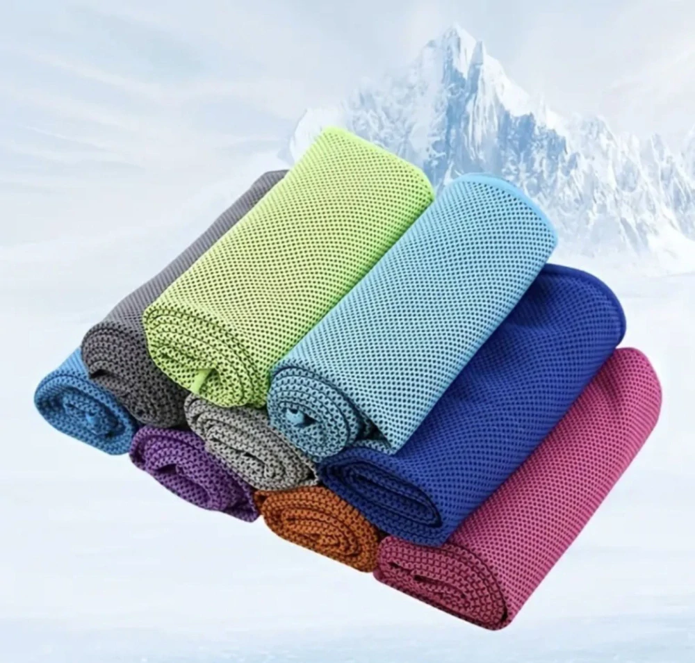 Malý chladící rychleschnoucí ručník - SILIKONOVÉ POUZDRO - SVĚTLE MODRÝ (S)