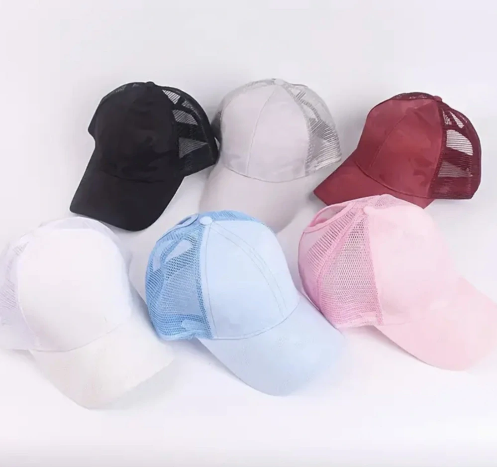 Síťovaná kšiltovka s otvorem pro culík - RŮŽOVÁ