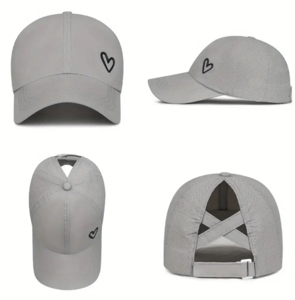 Letní kšiltovka s otvorem pro culík - ŠEDÁ