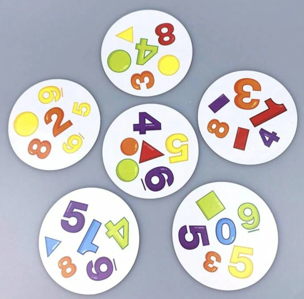 Postřehová hra Dobble - ČÍSLA A TVARY - (B)