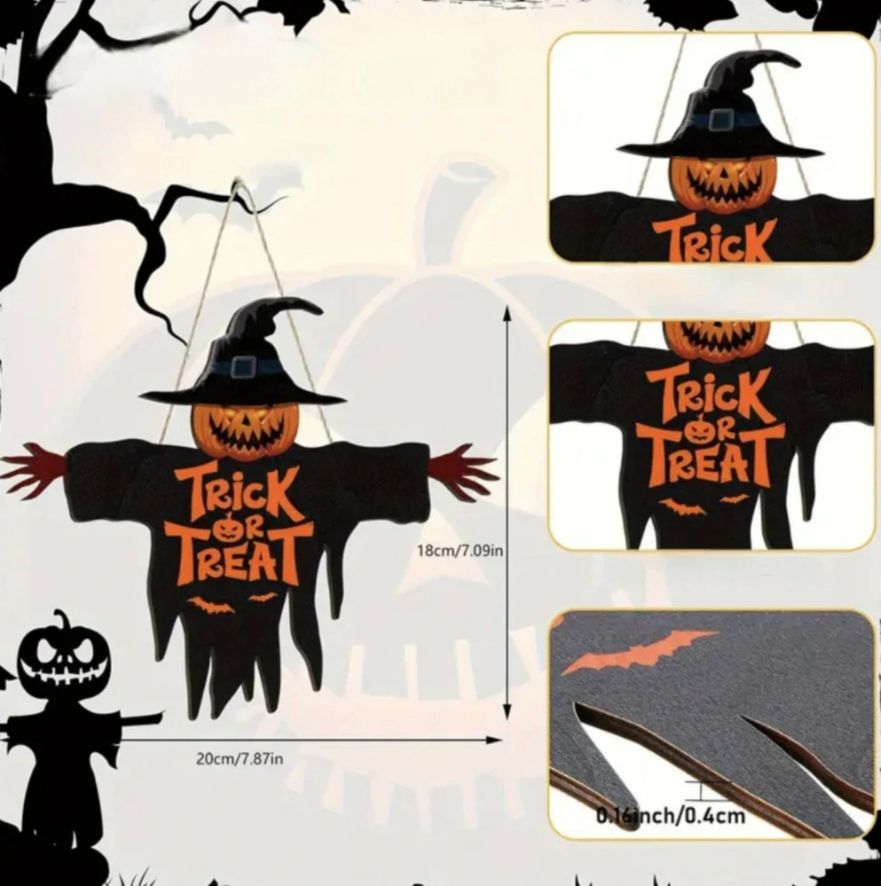 Malá dekorace na dveře - HALLOWEEN - STRAŠÁK 