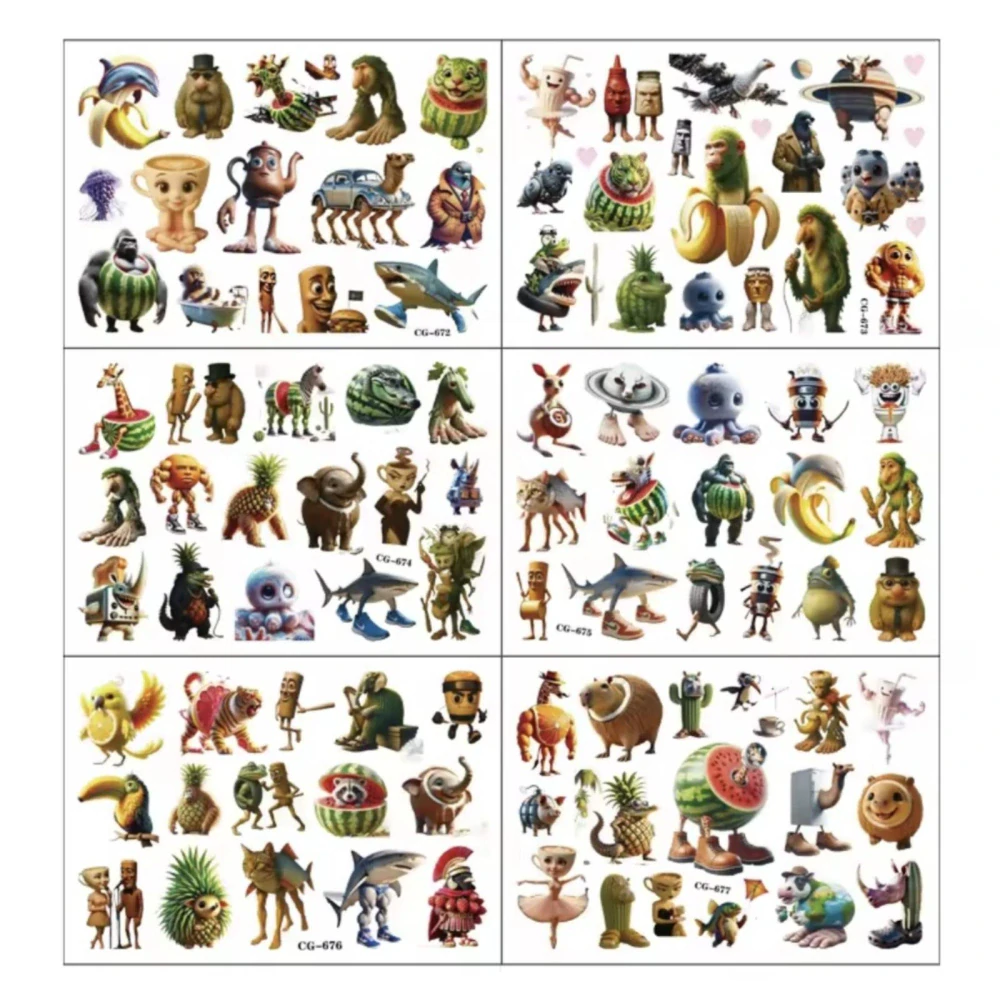 Dětské dočasné tetování - ITALIAN BRAINROT (B)