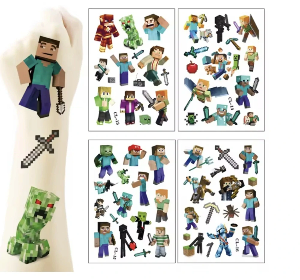 Dětské dočasné tetování - MINECRAFT (A)