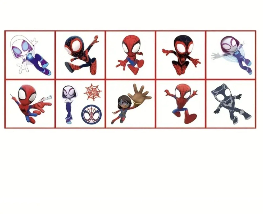 Dětské dočasné tetování - 20 ks - SPIDER MAN - SPIDEY AND HIS AMAZING FRIENDS (B)