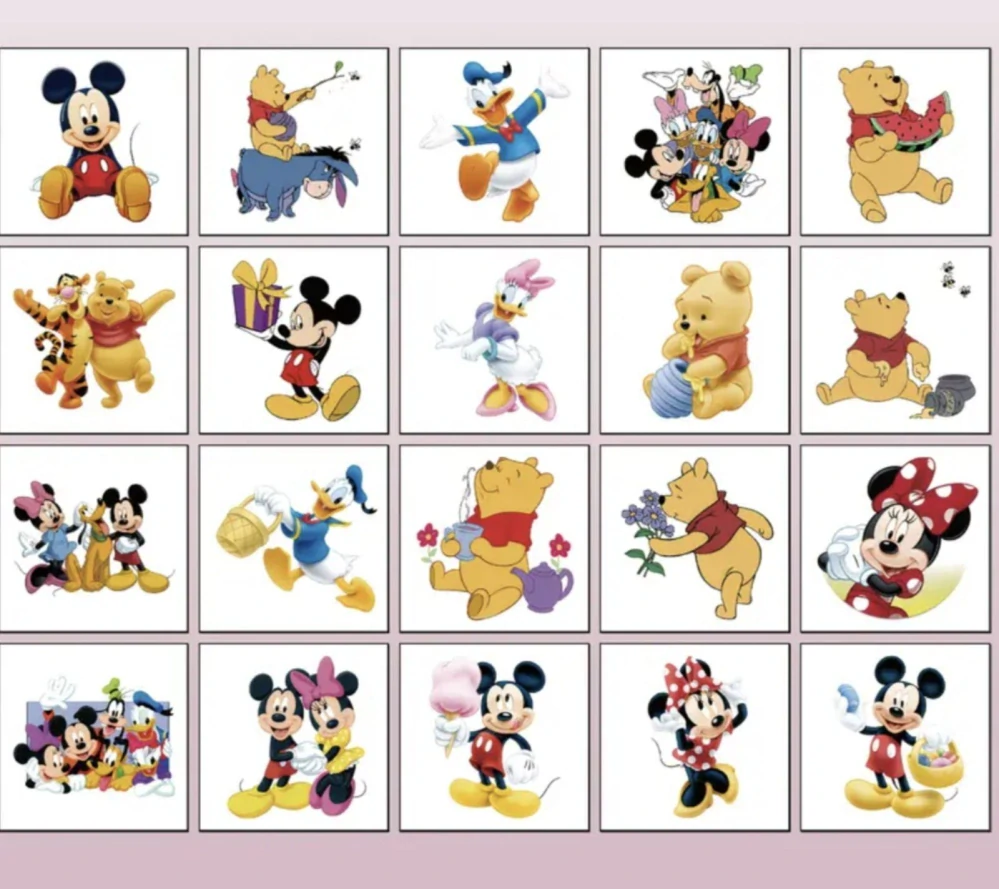 Dětské dočasné tetování - 20 ks - DISNEY POHÁDKY (B)