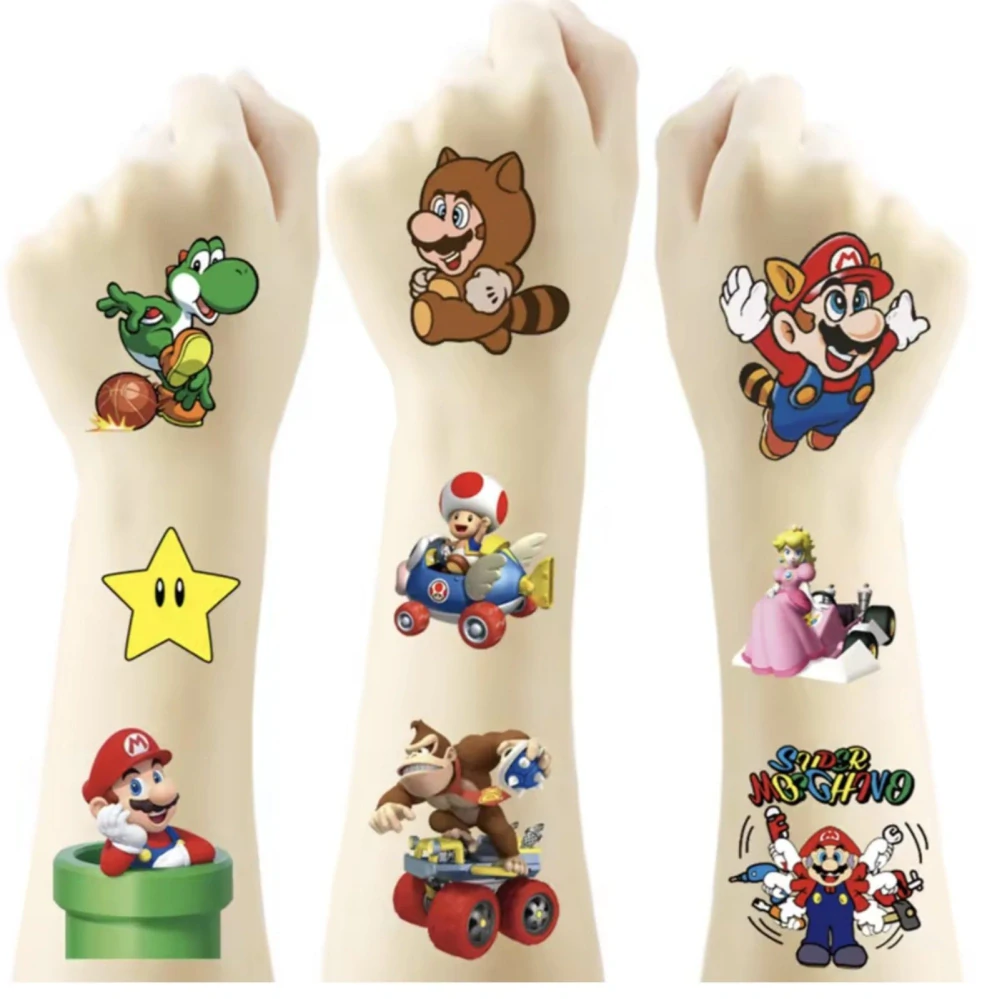 Dětské dočasné tetování - 20 ks - SUPER MARIO BROS. (B)