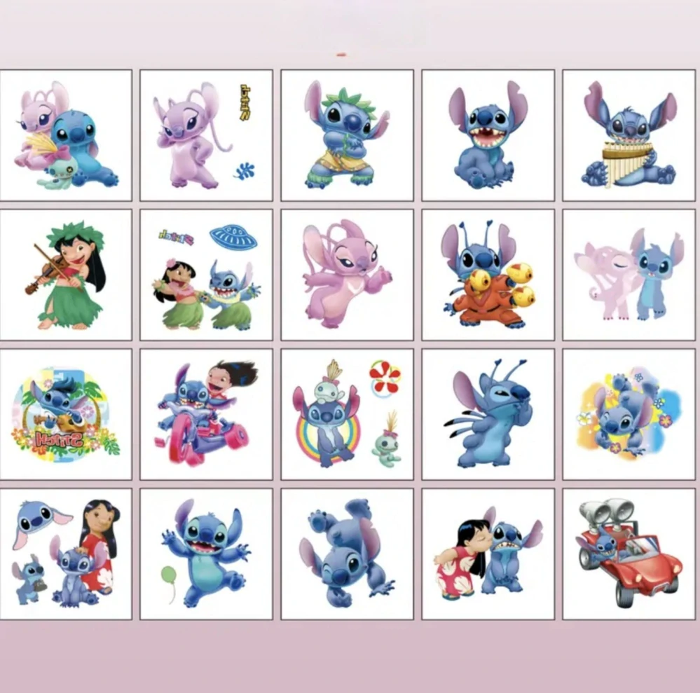 Dětské dočasné tetování - 20 ks - LILO & STITCH (B)