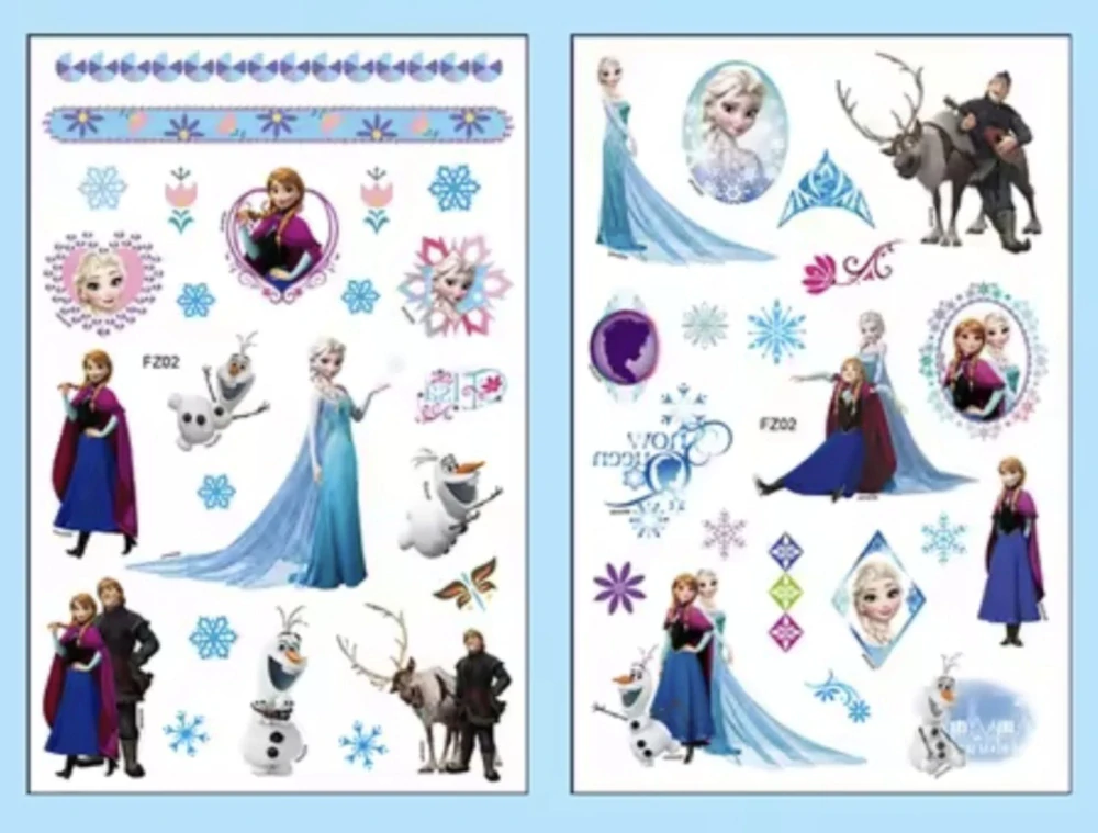 Dětské dočasné tetování - LEDOVÉ KRÁLOVSTVÍ - 4 ks