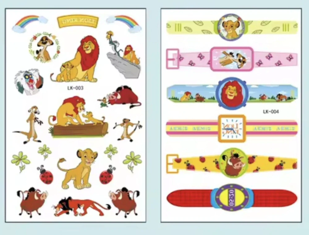 Dětské dočasné tetování - LVÍ KRÁL - 4 ks