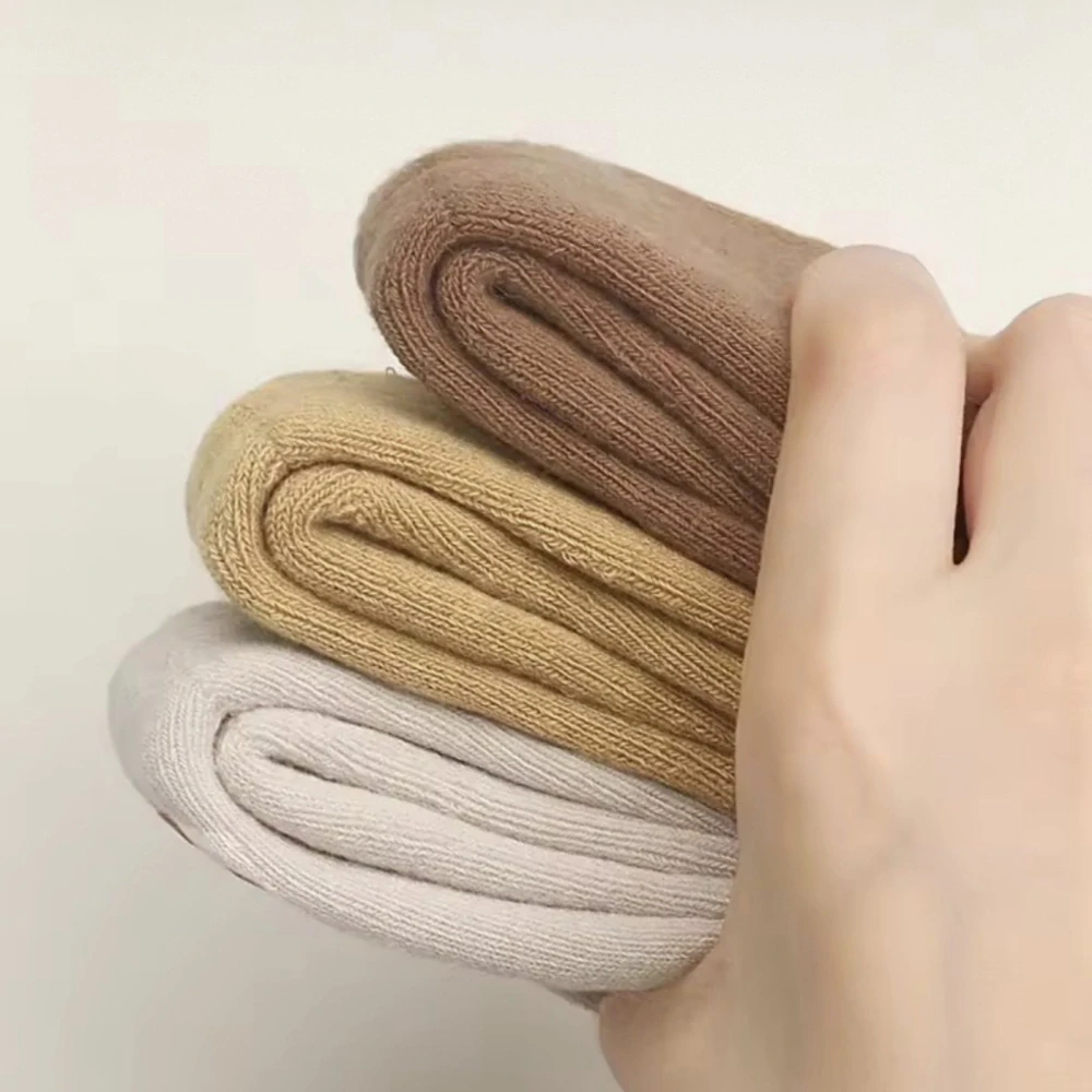 Teplé protiskluzové ponožky - STŘEDNĚ HNĚDÉ - (12-24m) M