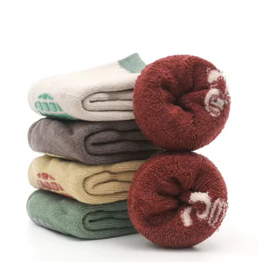 Teplé protiskluzové ponožky - ZELENÁ - (3-5let) L