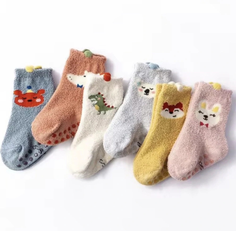 Protiskluzové flísové ponožky -  KRÁLÍK - (24-36 m) M