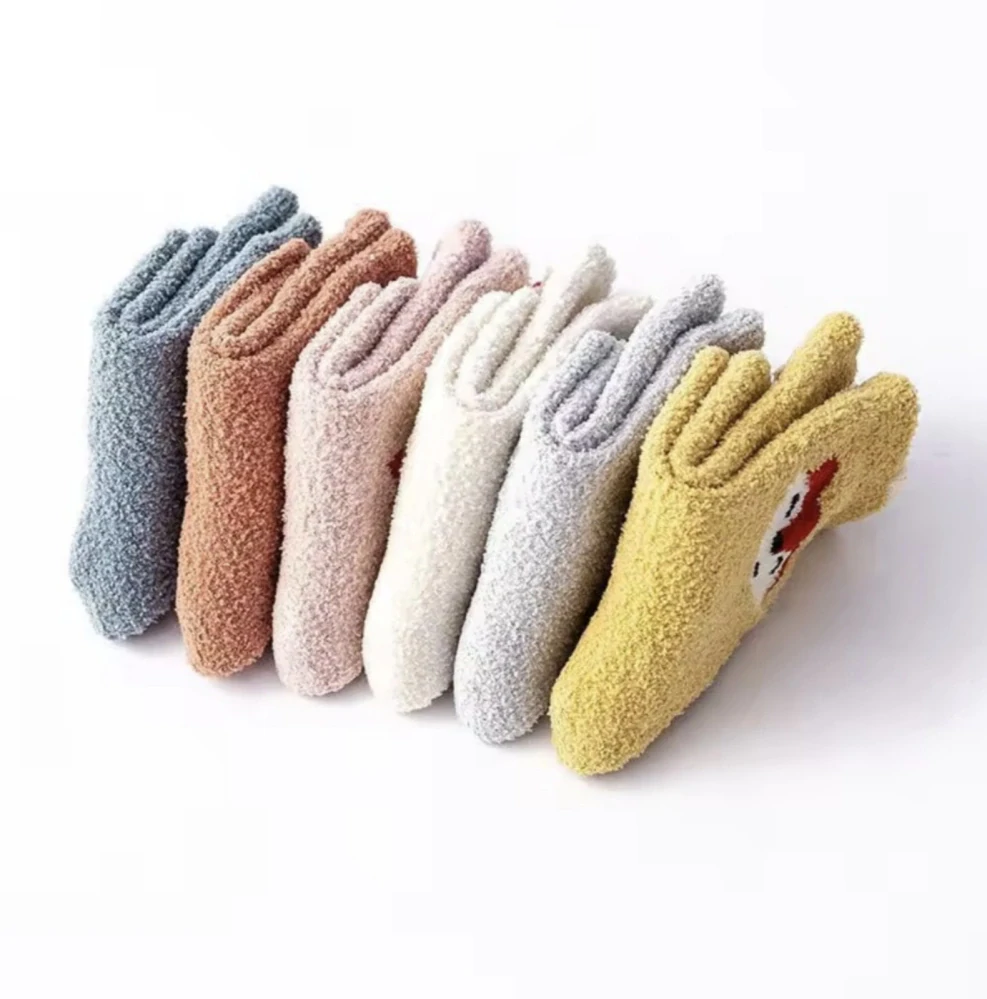 Protiskluzové flísové ponožky -  MEDVÍDEK - (24-36 m) M