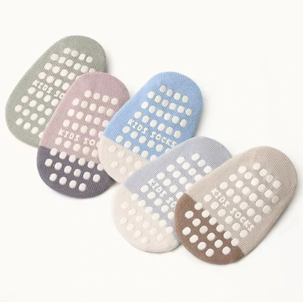 Protiskluzové síťované ponožky - MODRÉ - PROUŽKY - (3-5 let) L