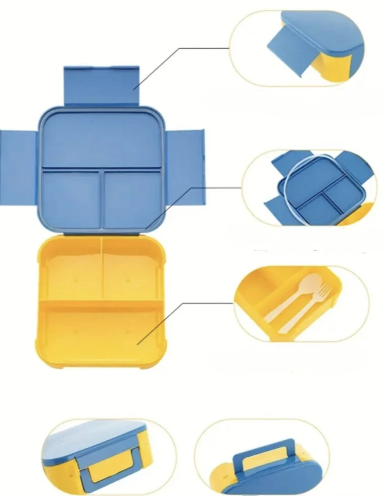 Svačinový box s příborem - LUNCH BOX - ZELENÝ