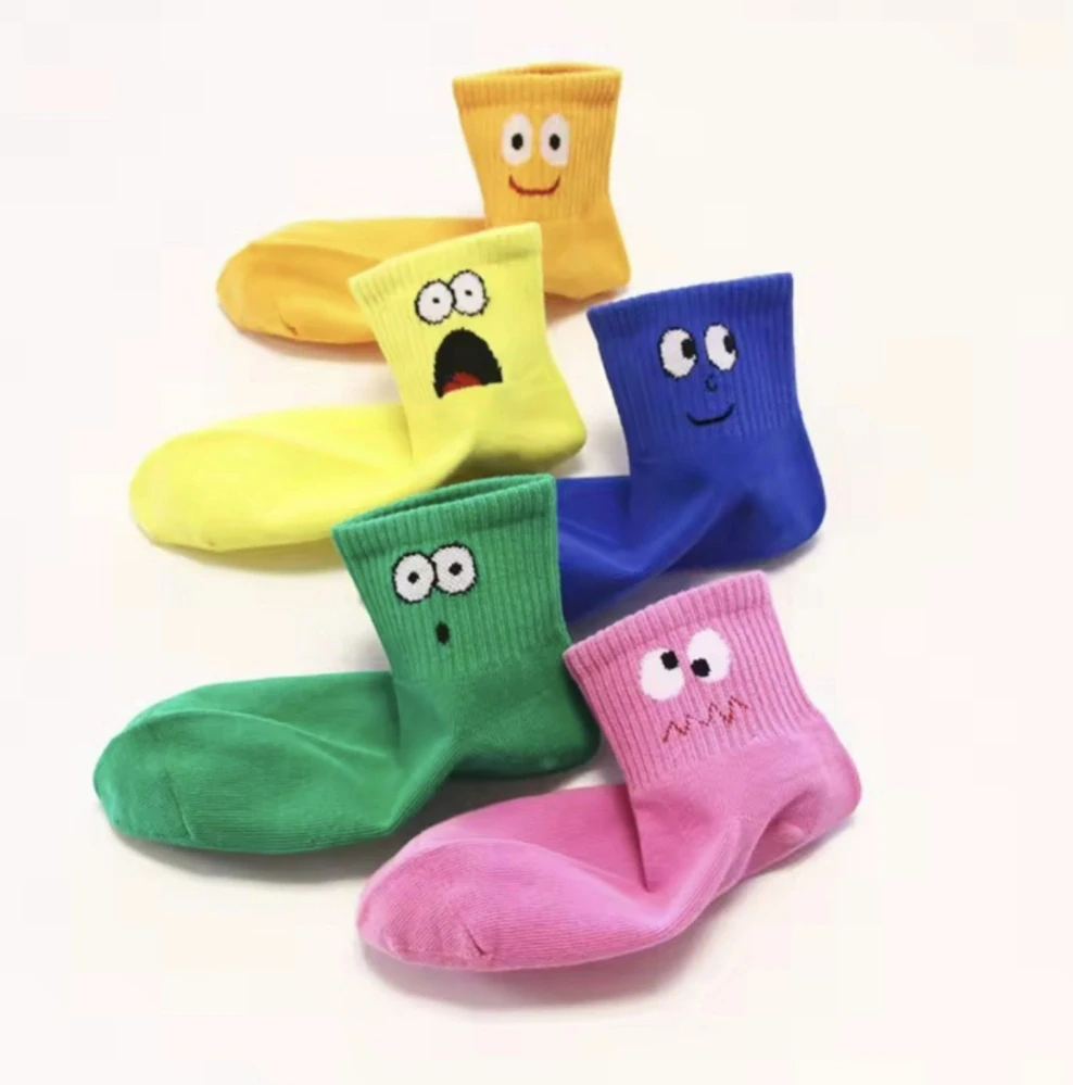 Ponožky - OBLIČEJ - MODRÉ (5-7 let) L