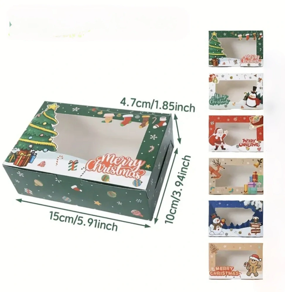 Malá papírová krabička na vánoční cukroví - MODRÁ - 1 ks 