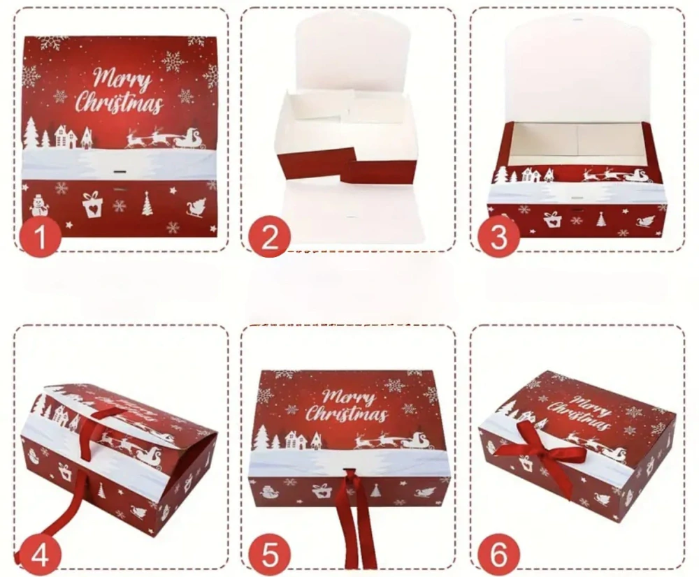 Papírová krabička na vánoční cukroví - BÍLÁ - 1 ks 