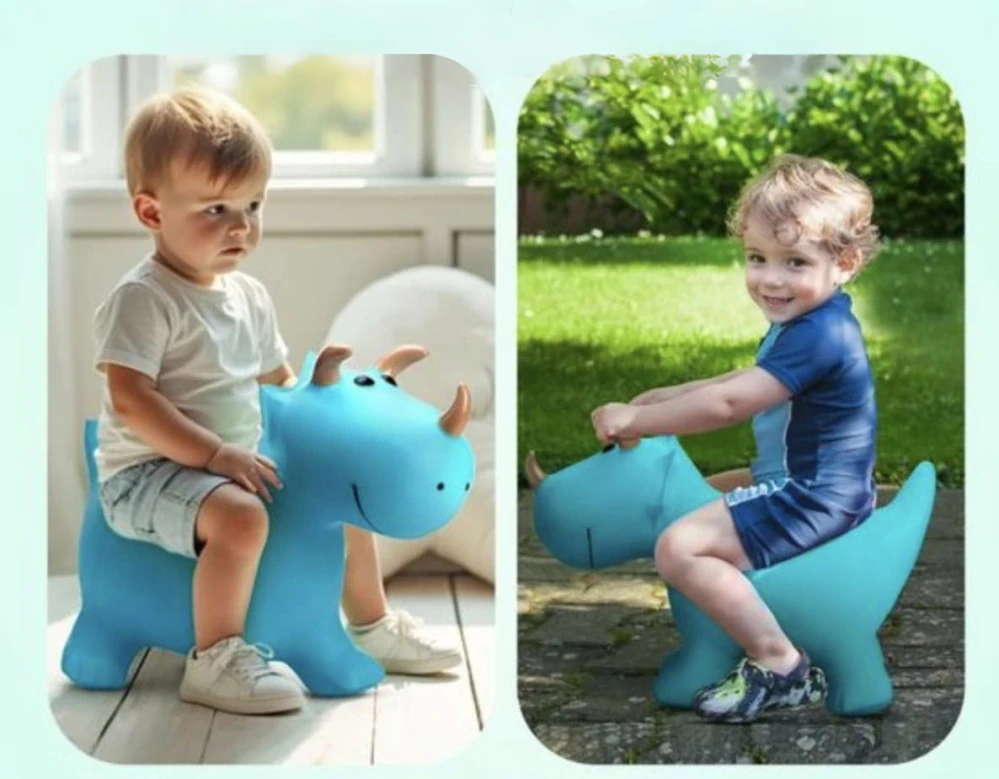 Nafukovací skákací DINOSAURUS - TRICERATOPS - TYRKYSOVÝ 