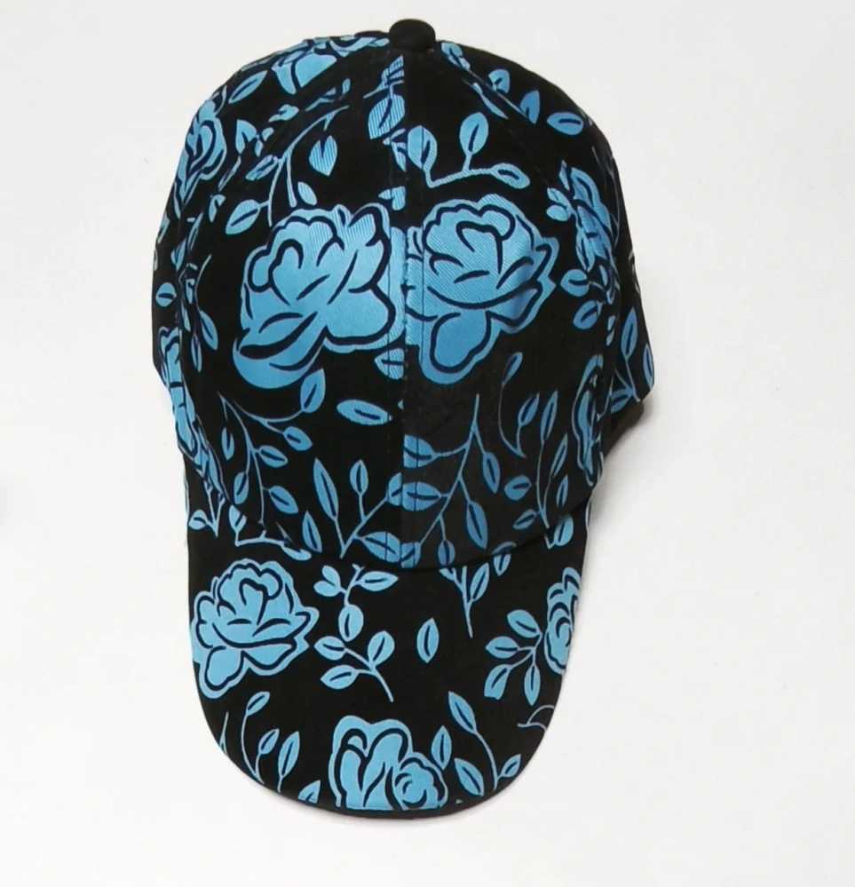 Dámská / Juniorská kšiltovka s motivem růží - ČERNO-MODRÁ (od 7 let)