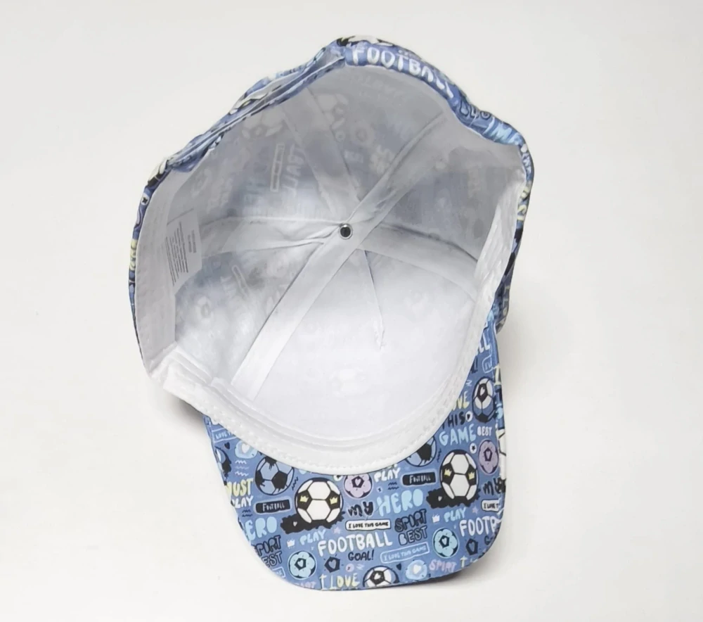 Chlapecká kšiltovka – Fotbalové míče - MODRÁ (3-7 let)