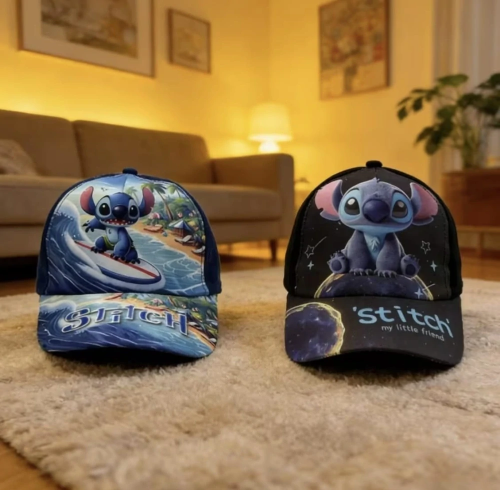 Dětská kšiltovka – Stitch s písmenem W - MODRÁ (4-8 let)