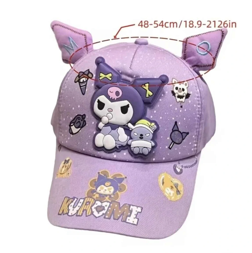 Dětská 3D kšiltovka Kuromi s oušky - FIALOVÁ (3-7 let)