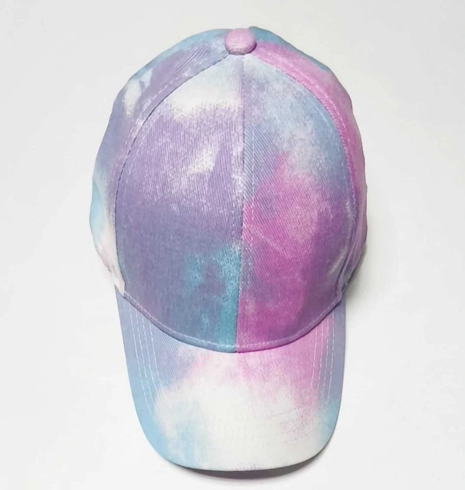 Dámská/Dívčí kšiltovka s otvorem na culík - Batika FIALOVO-MODRÁ (od 7 let)