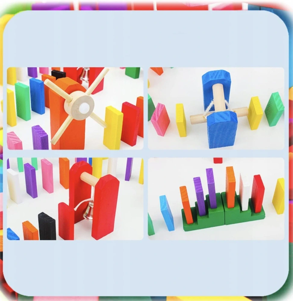 Dřevěné XL Domino – Mega sada s doplňky a překážkami (POUŽITÉ)