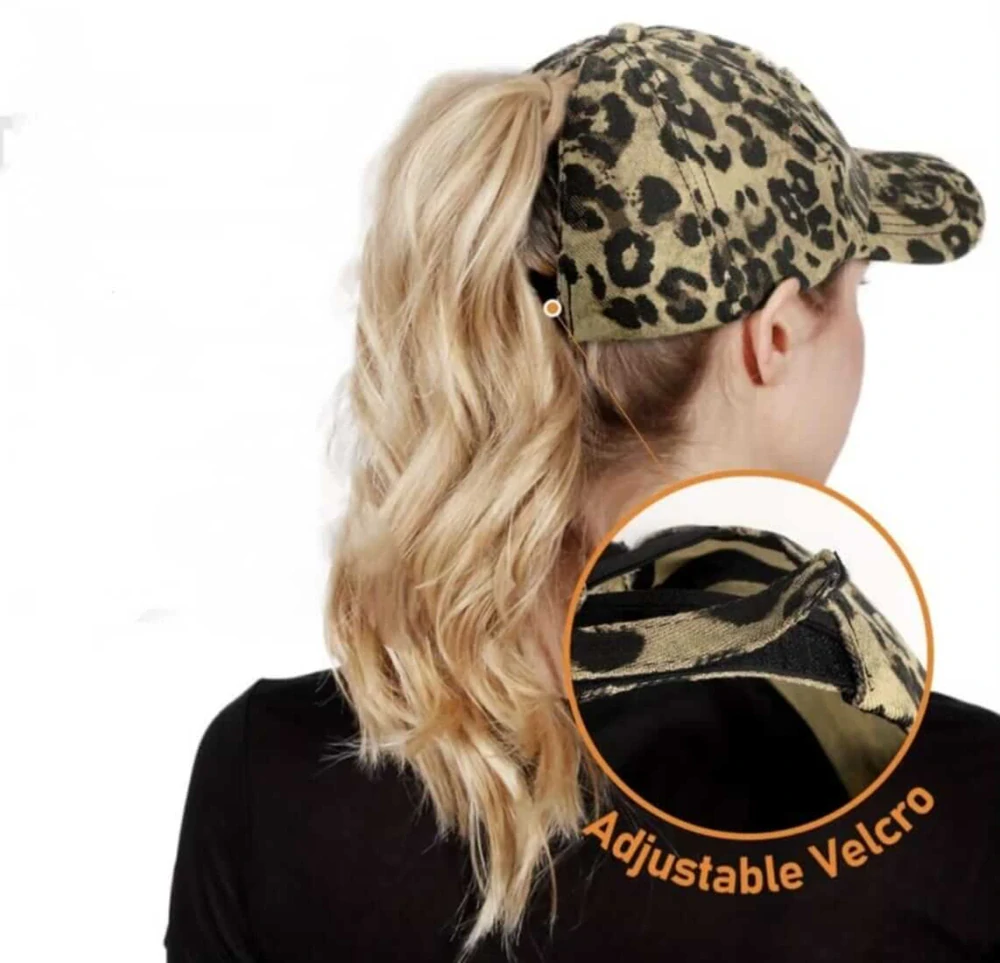 Dámská / Juniorská kšiltovka s otvorem pro culík – Leopardí vzor