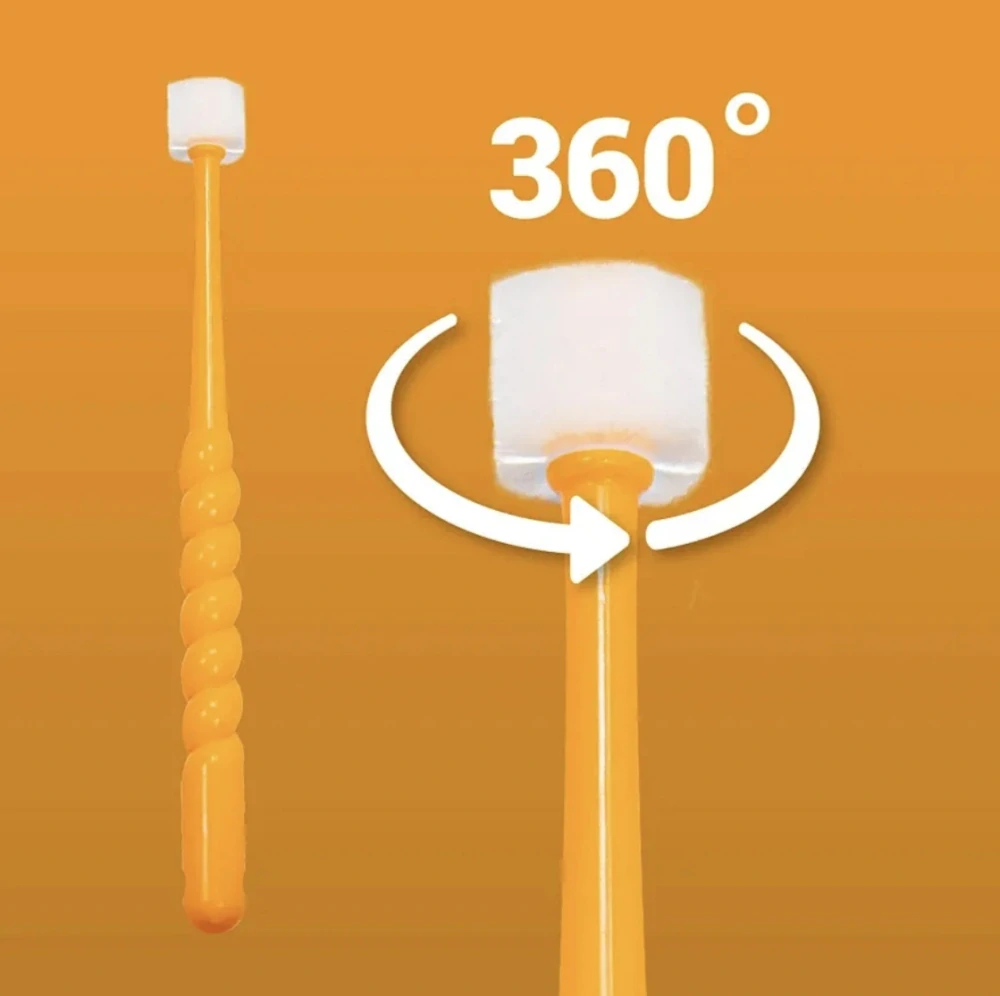 360° dětský zubní kartáček Plusoft - ORANŽOVÝ (od 3 let)