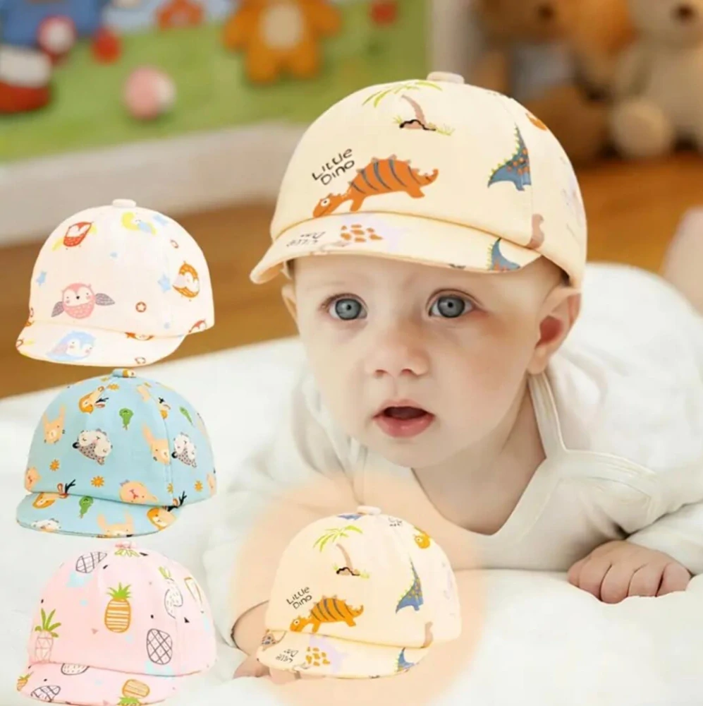 Dětská kšiltovka se zvířátky - ANIMALS - SVĚTLE MODRÁ (3-12 m)