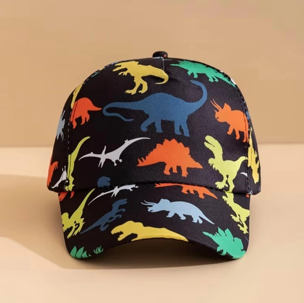 Dětská kšiltovka s dinosaury - DINO (Snapback) - ČERNÁ (2-6 let)