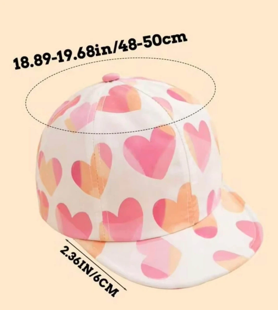 Dětská kšiltovka se srdíčky - HEARTS - KRÉMOVÁ (12-36 m)