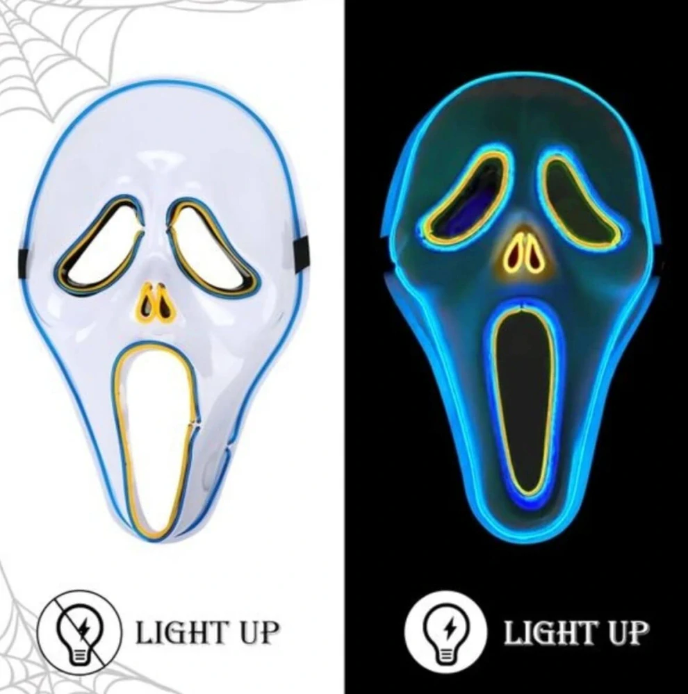 Halloweenská svítící LED maska – Vřískot / Ghostface