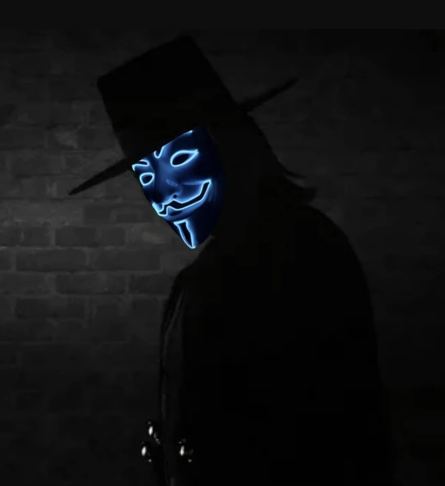 Svítící LED maska – Guy Fawkes / V for Vendetta / Anonymous