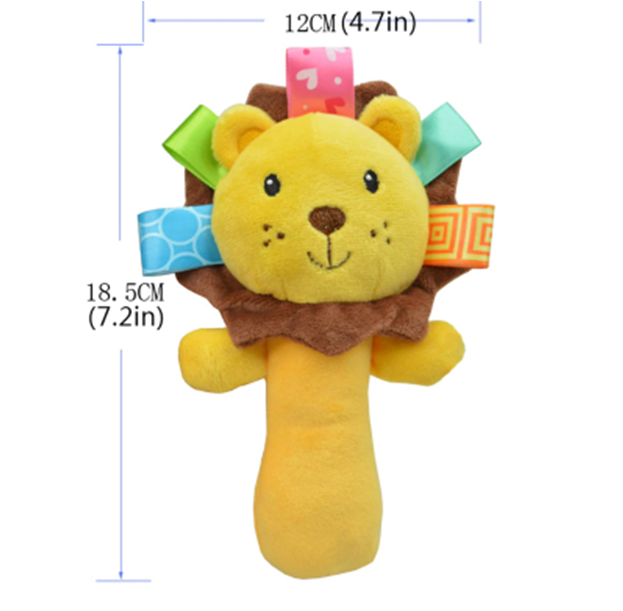 Plyšové chrastítko s pískátkem - LVÍČEK