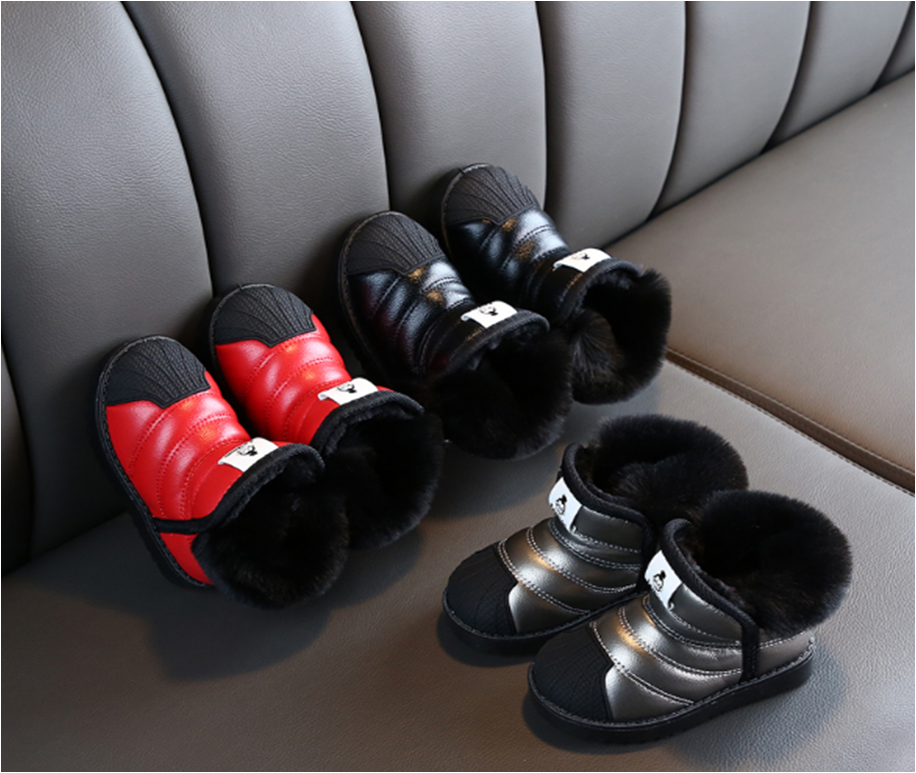 Sněhule s kožešinou - ČERNÉ - (12-18m)