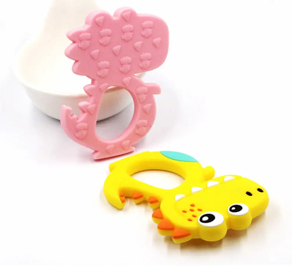 Silikonové kousátko - DRÁČEK - ŽLUTÉ