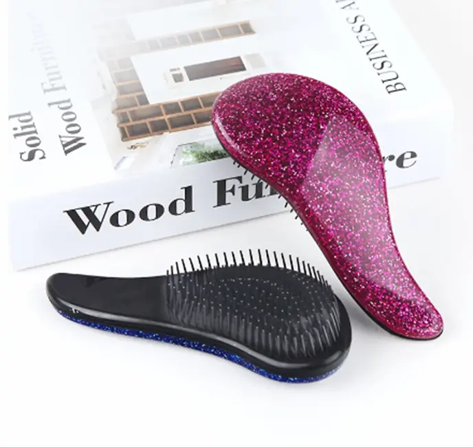 Set (kartáč na vlasy + čistič kartáčů) - TMAVĚ FIALOVÝ