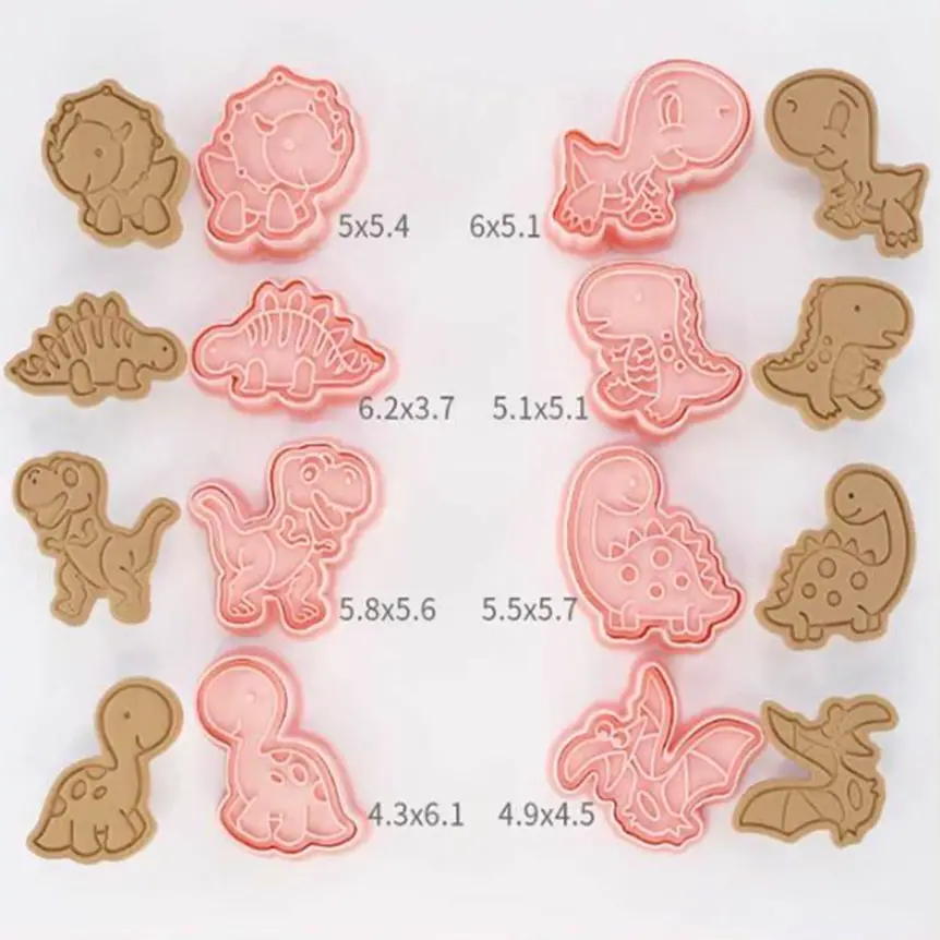 3D vykrajovátka na sušenky - DINOSAUŘI 2 - 8 ks 
