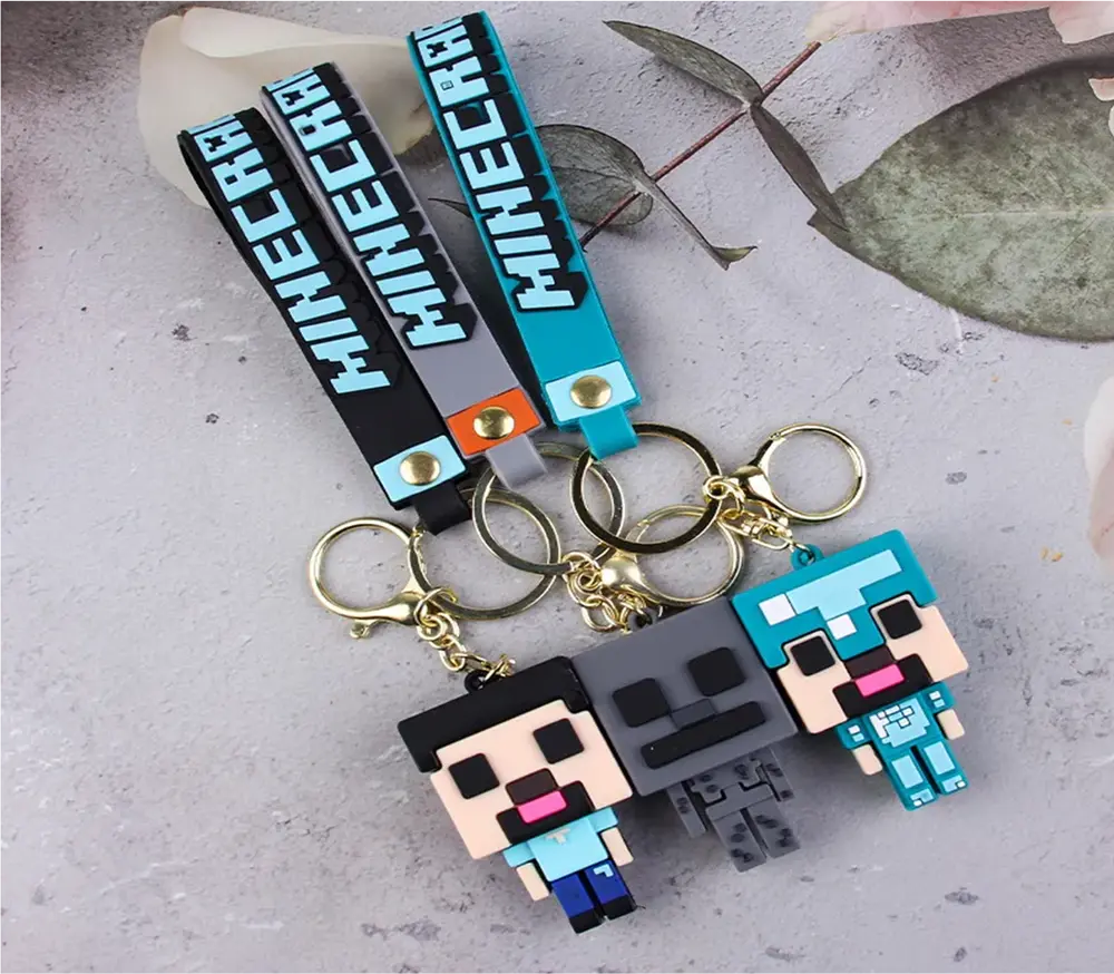 Přívěsek na klíče - MINECRAFT - ŠEDÝ
