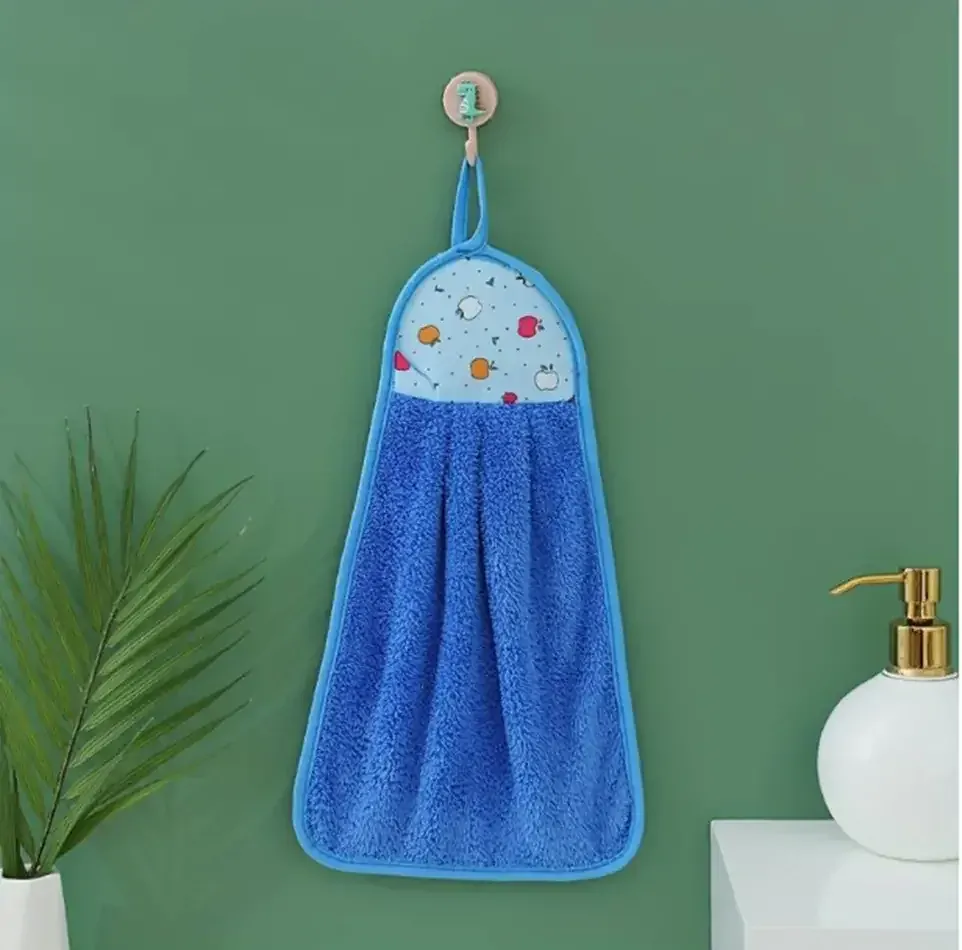 Ručník do školky - JABLÍČKO - modrý