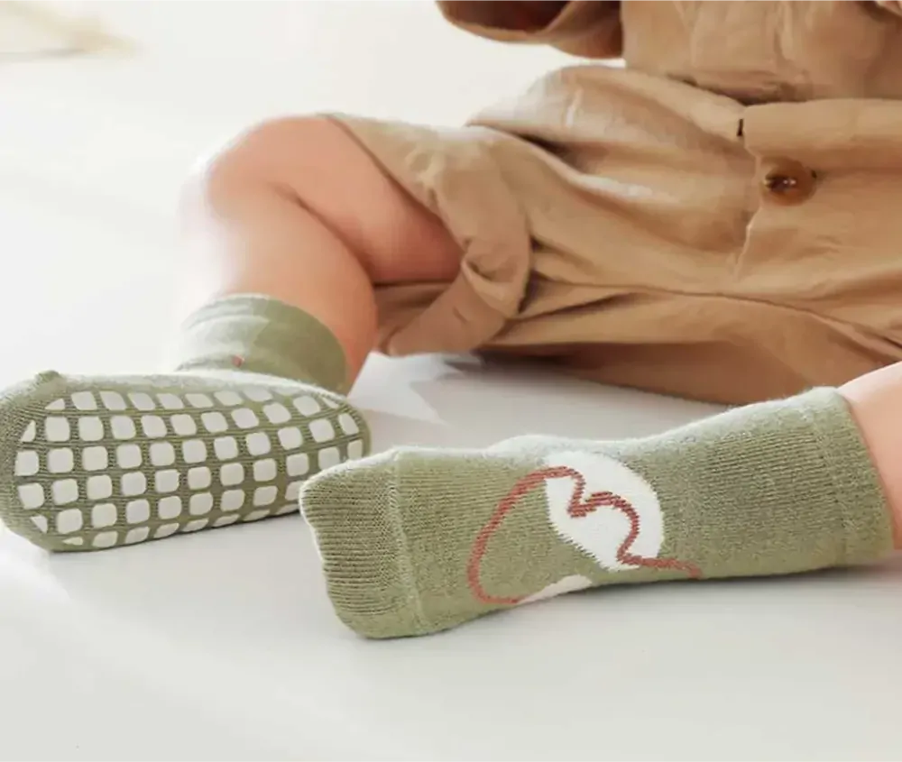 Teplé protiskluzové ponožky - ZELENÉ - (3-5let) L